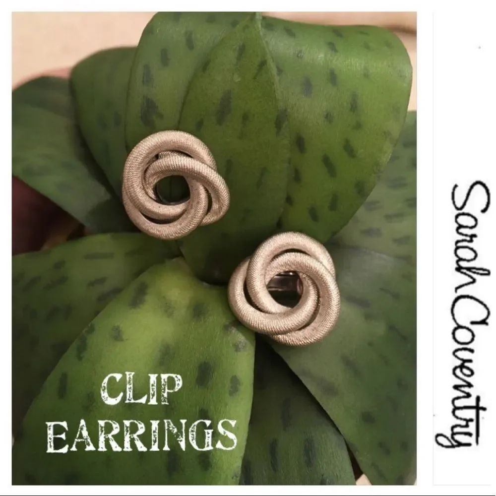 Sarah Coventry Textured Love Knots Clip Earrings